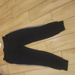 Womans jogging pants 2 side zipper pockets with blue and white strip